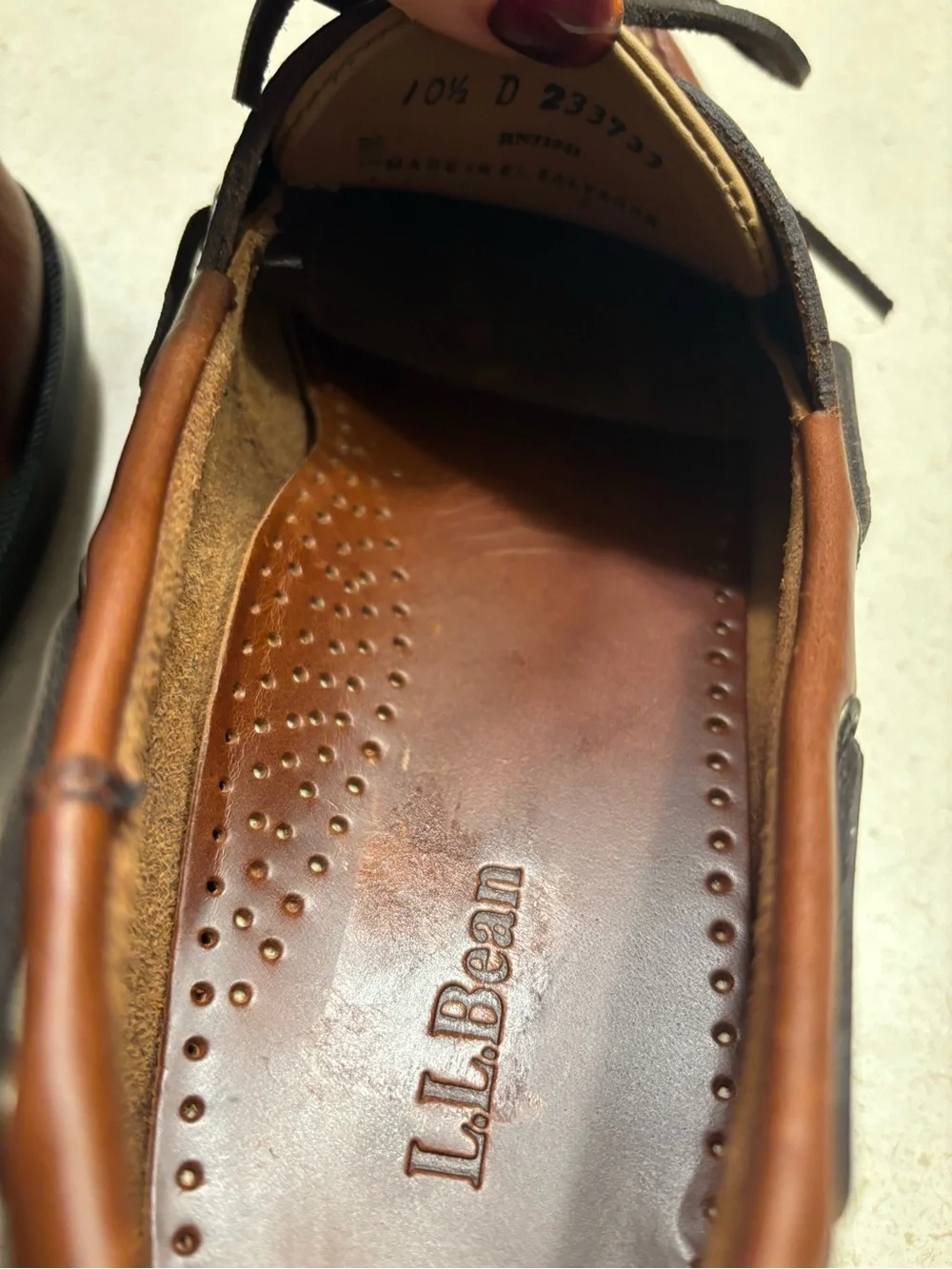 L.L. Bean Men’s Brown Leather Boat Shoes with Dark Brown Laces